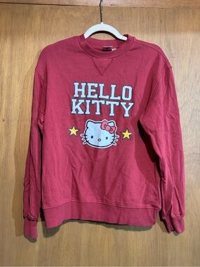 Hello Kitty Girls' Burgundy Graphic Crewneck Sweatshirt